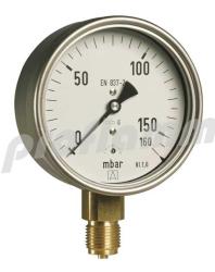 Kapselfedermanometer Edelstahl 0 - 160 mbar 