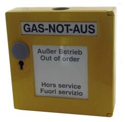 Not-Aus Taster GAS für Aufputz-Montage 